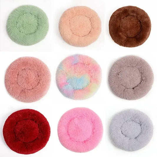 Soft Washable Round Fluffy Puppy Bed