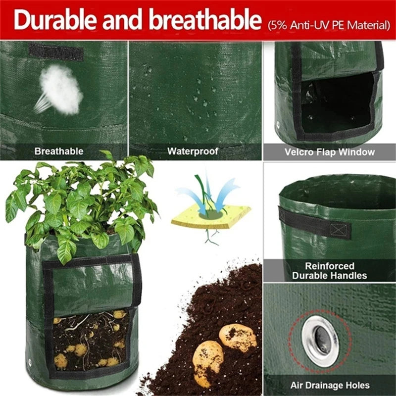  PE Vegetable Growing Bag Outdoor Garden Pots